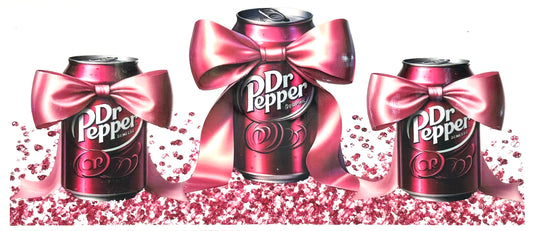 Three Dr Pcans with pink bows on a white background