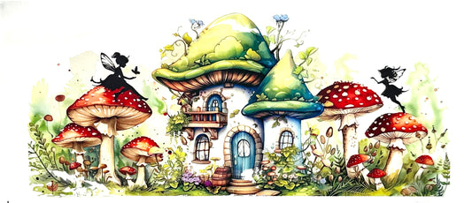 Fairy Mushroom Houses Wrap-838