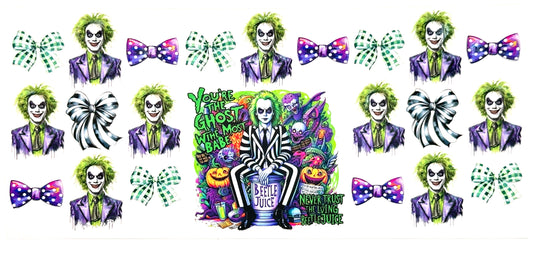 Collection of Beetlejuice-themed stickers including characters and designs.