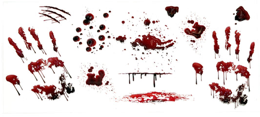 Set of bloodstains and splatters on a white background