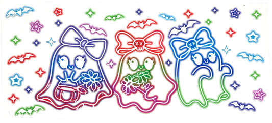 Neon Outline Ghosts Wrap-954