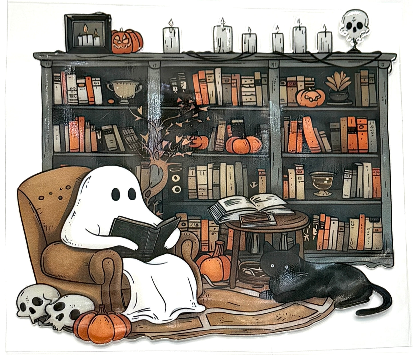 Reading Ghost Bookshelf Decal-962