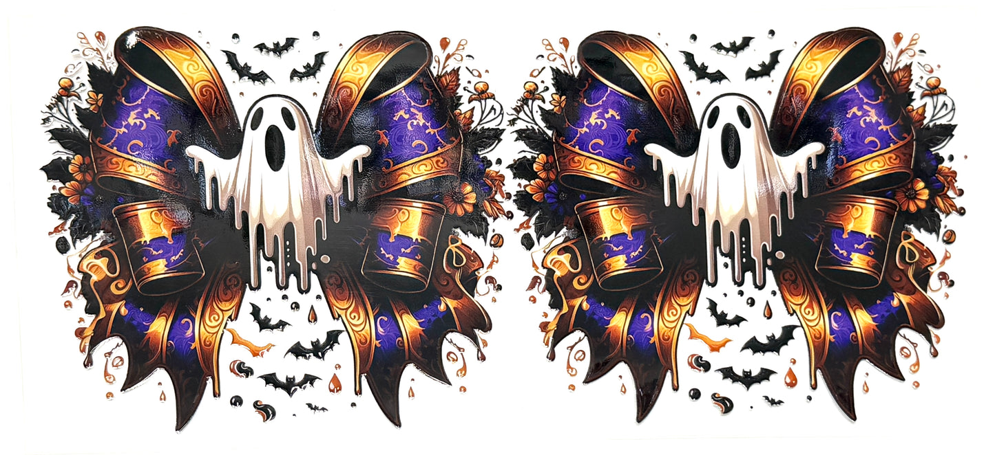 Purple and Gold Ghost Bow Wrap-971