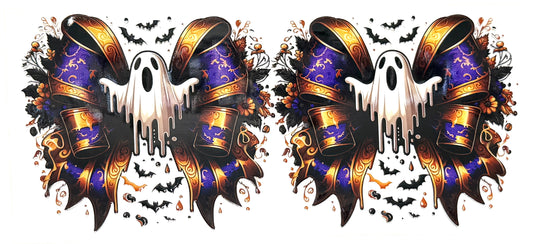 Purple and Gold Ghost Bow Wrap-971