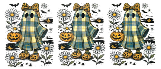 Plaid Ghost and Daisies Wrap-990