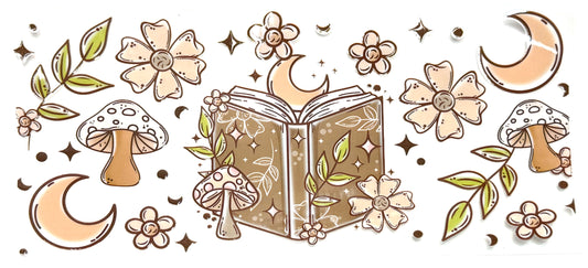 Mushrooms, Moons and Books Wrap-996