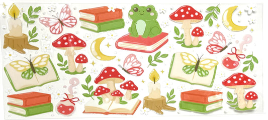 Frogs, Books, and Mushrooms Wrap-1000