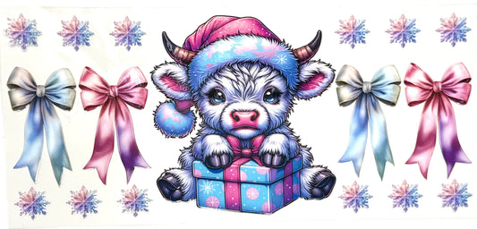 Pastel Christmas Cow and Gift Wrap-1013
