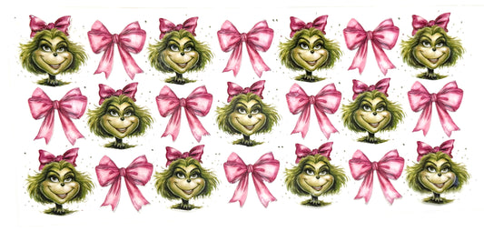 Pink Green Girl and Bows Wrap-1020
