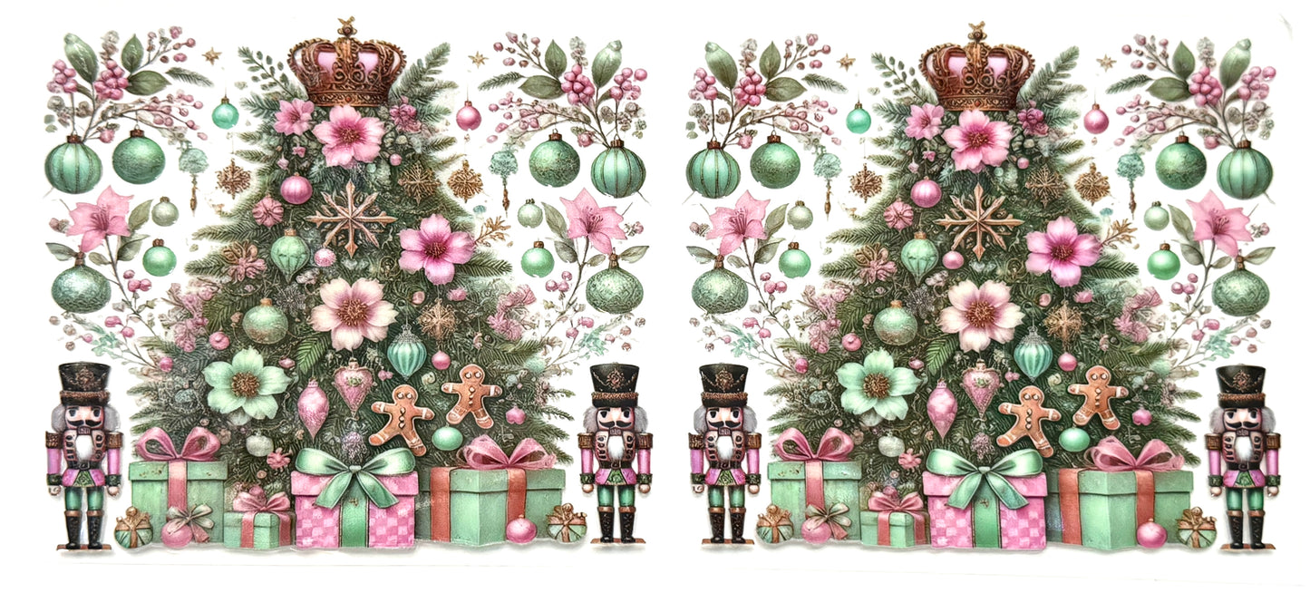 Pastel Tree w/Mini Nutcrackers Wrap-1044