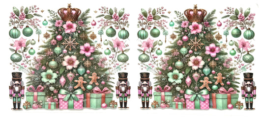 Pastel Tree w/Mini Nutcrackers Wrap-1044