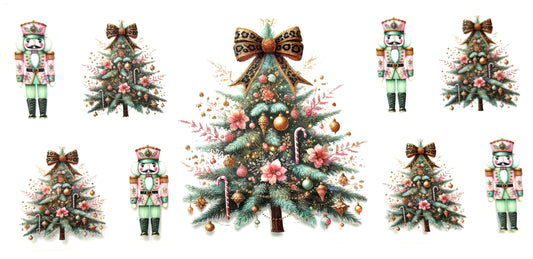 Pastel Trees w/Nutcrackers Wrap-1047