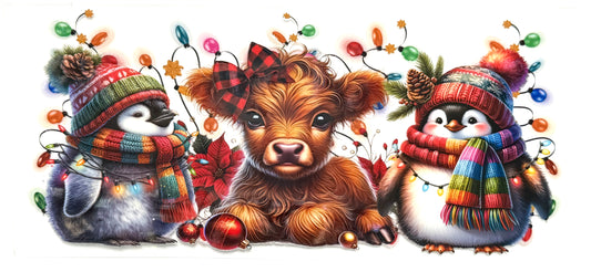 Cow and Penguins Christmas Wrap-1056