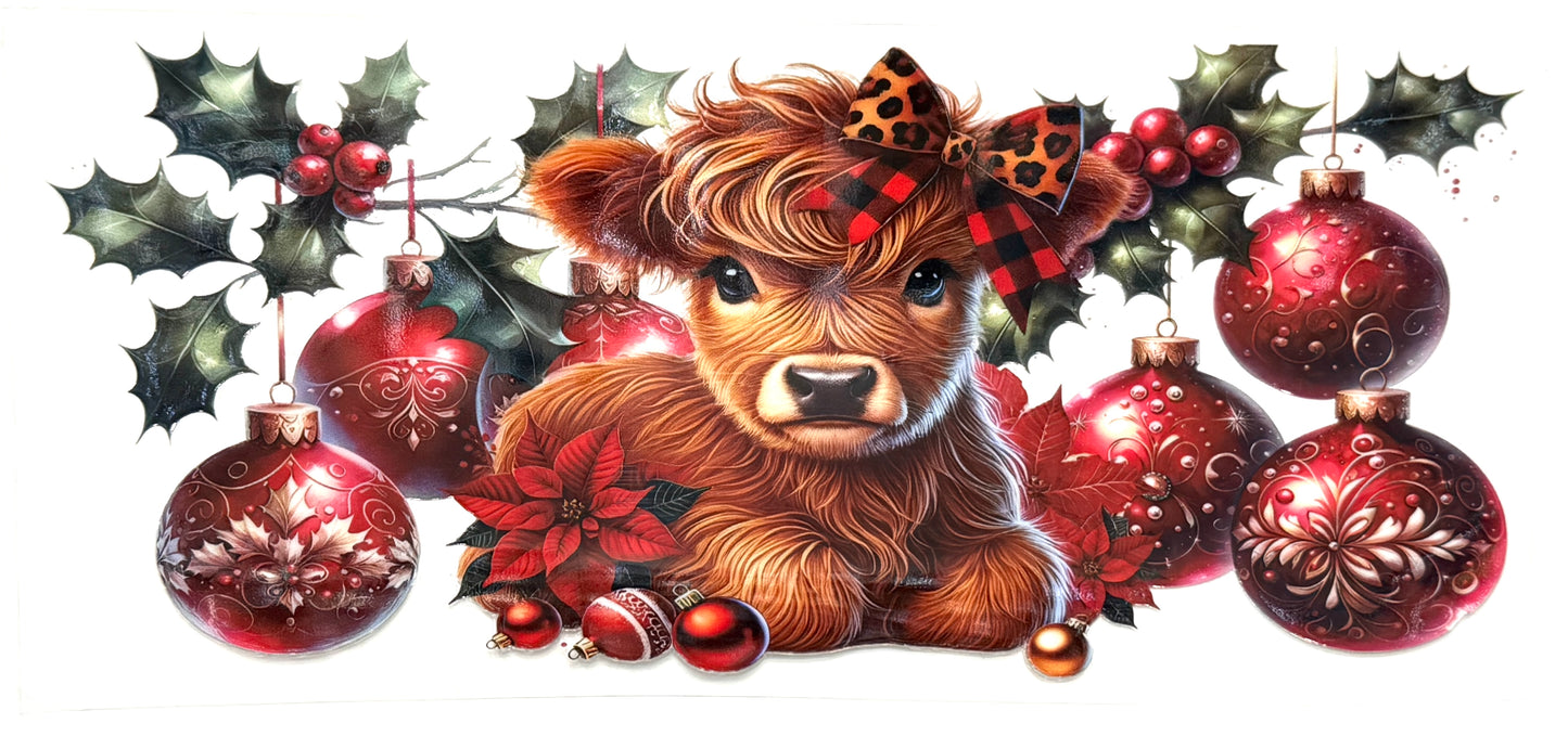 Cow and Ornaments Christmas Wrap-1057