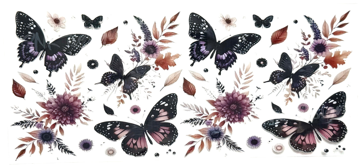 Butterfly and Fall Flowers Wrap-1100