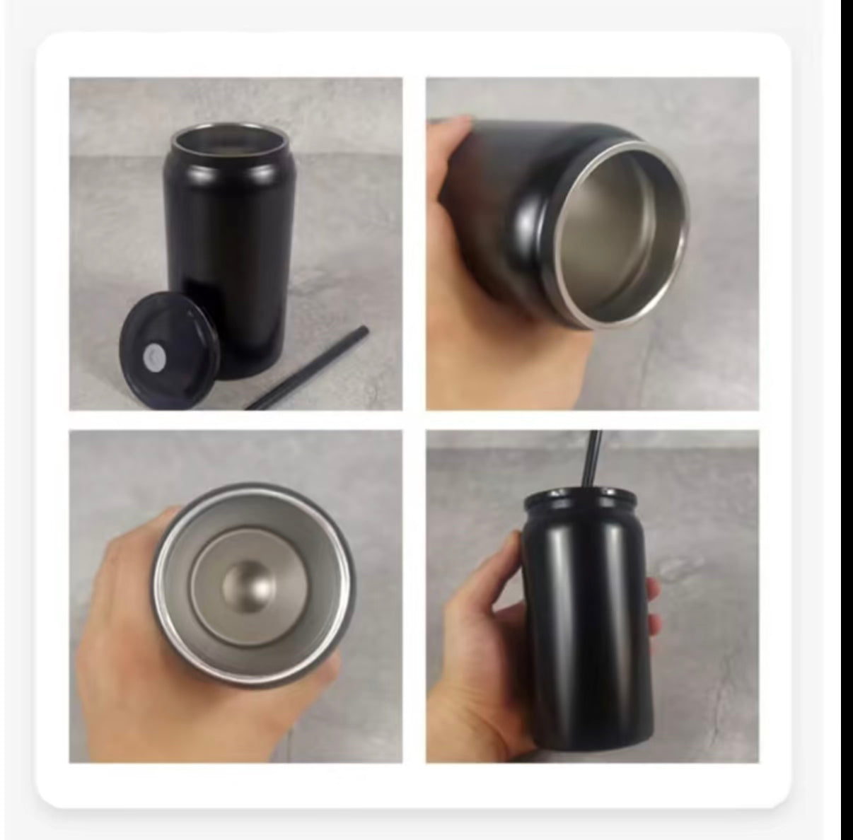 16oz Stainless Steele Color Lid and Straw (NON-SNOWGLOBE)