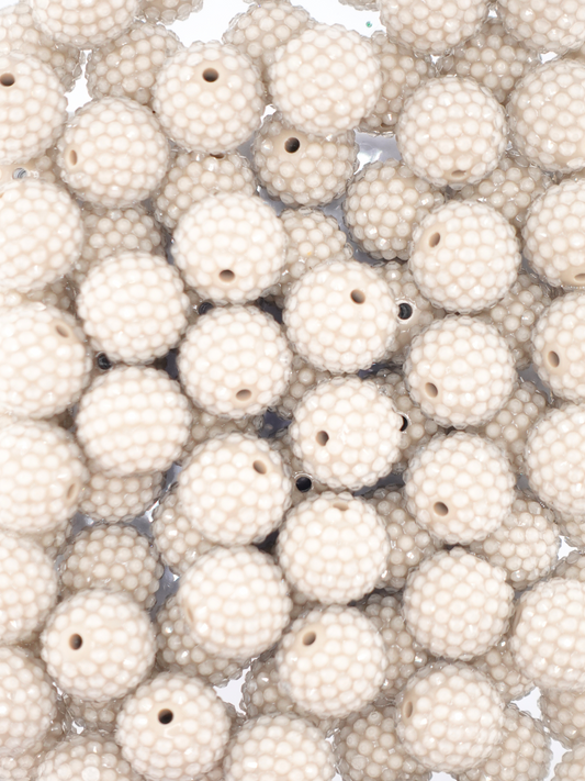 Collection of taupe colored jelly rhinestone textured beads