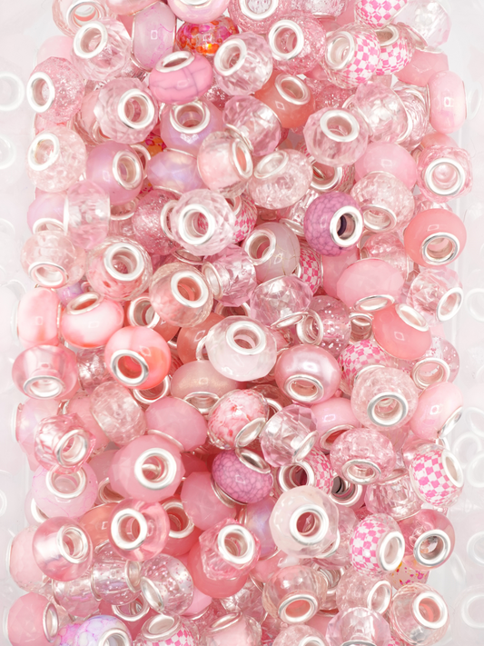 A mix of light pink colored spacers