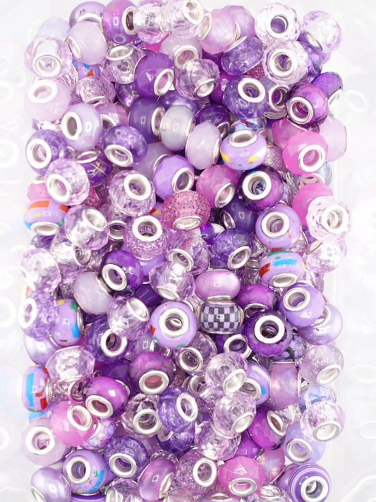 A mix of purple colored spacers