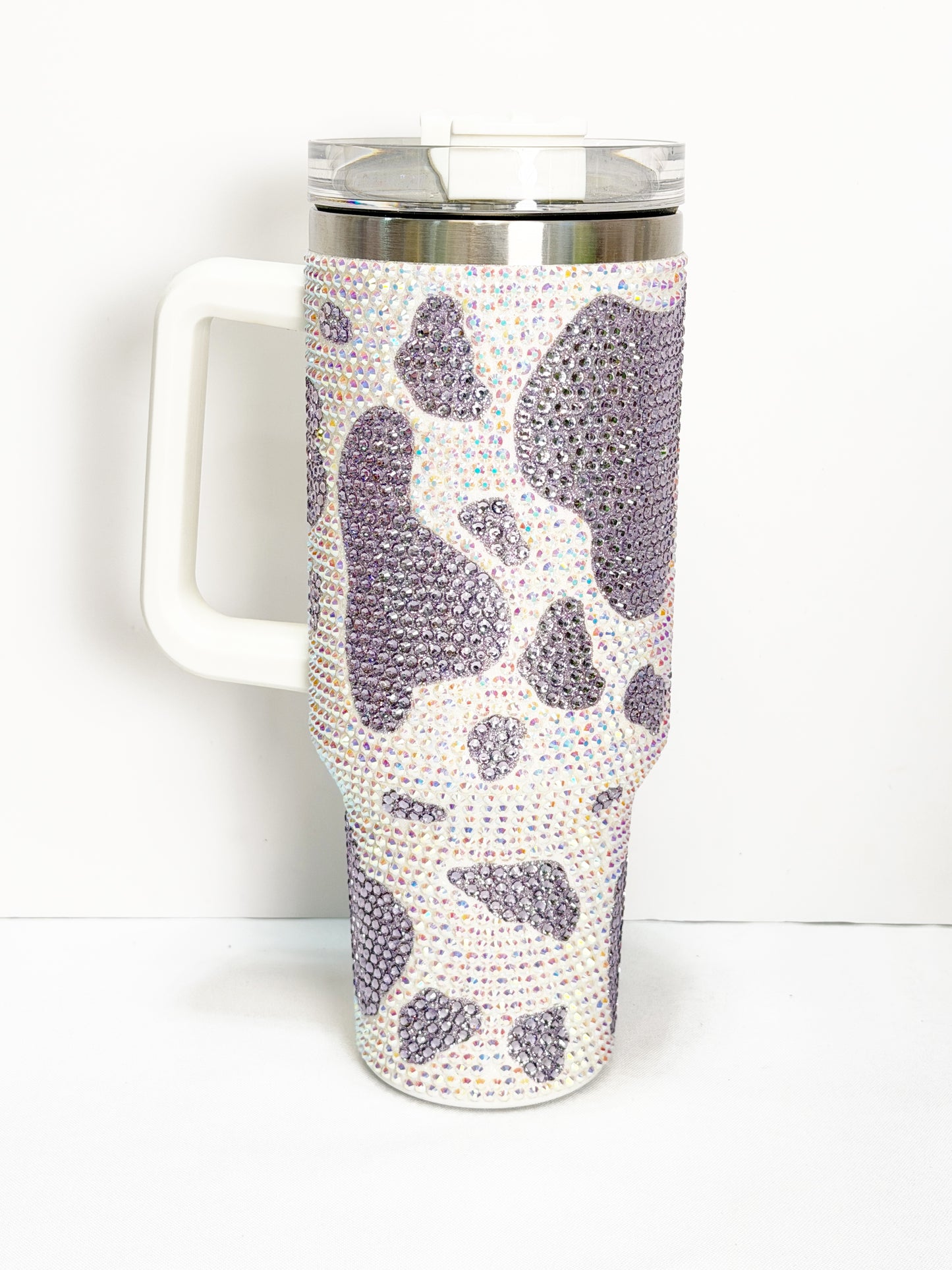 40oz Cow Print Rhinestone Stainless Steel Tumbler