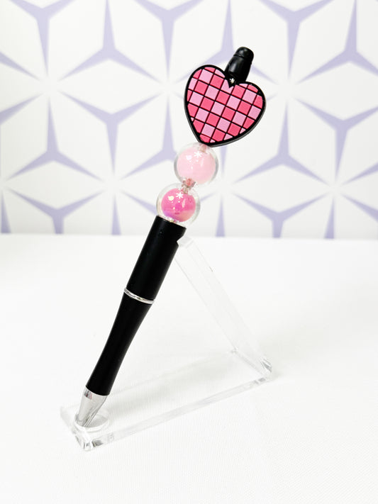Checkered Heart Pen