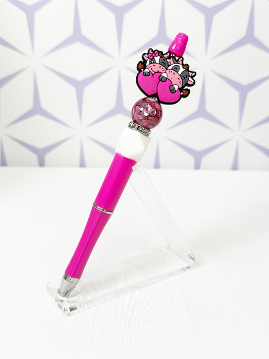 Cow Couple with Hearts Pen