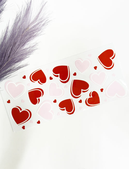 Pink and Red Outline Hearts Wrap-1230