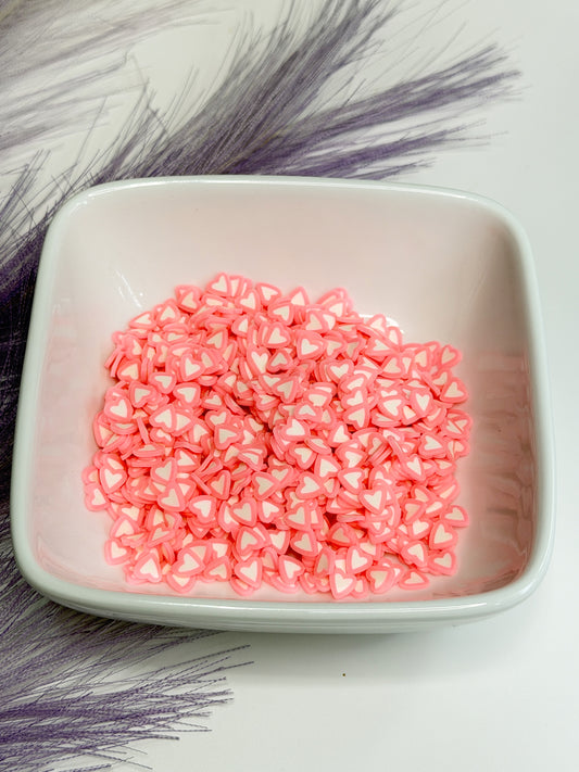 H104 Pink Hearts Clay