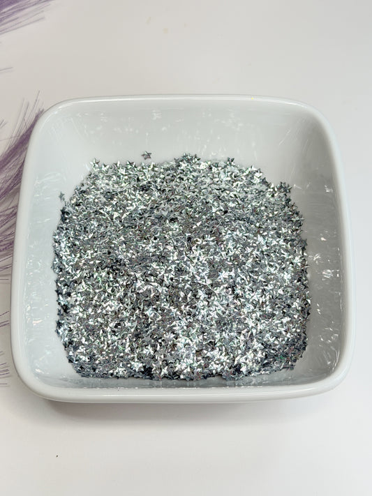 S109 Silver Star Glitter