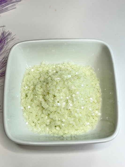S115 White GLOW Star Glitter