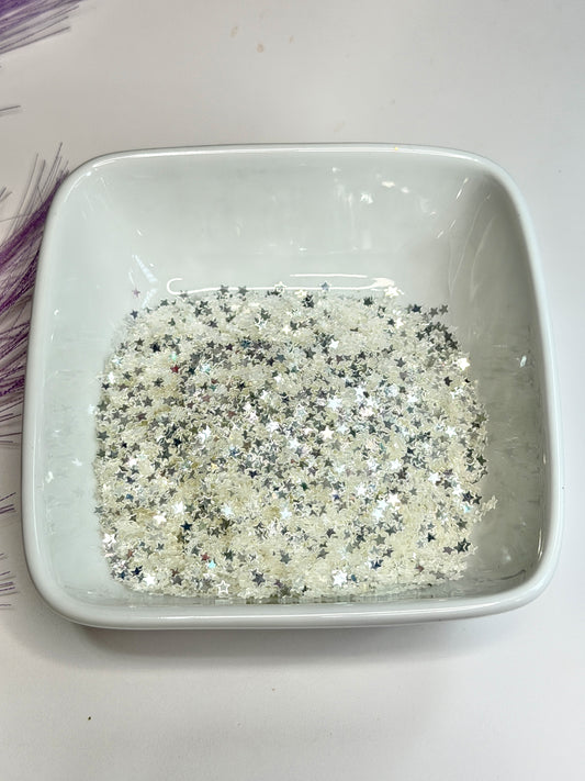 S116 Silver Star Glitter