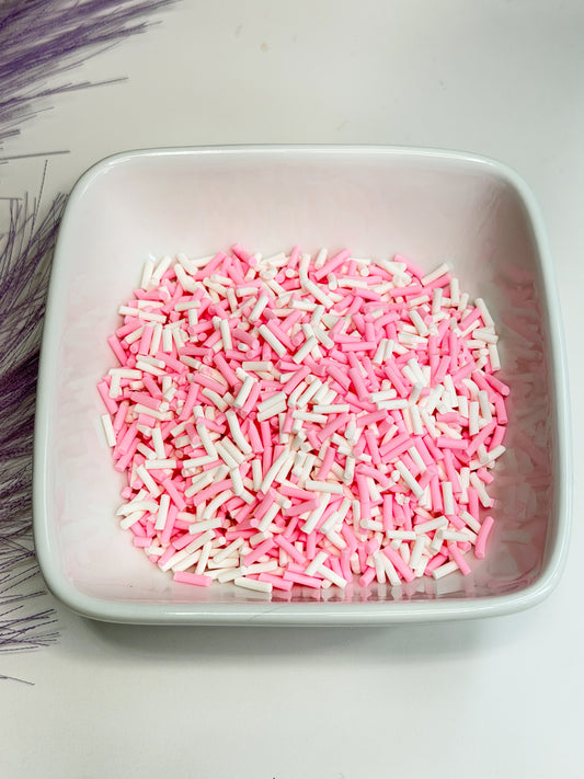 C109 Pink/White Sprinkle Clay