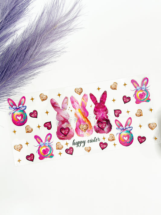 Happy Easter Water Paint Bunnies Wrap-1306