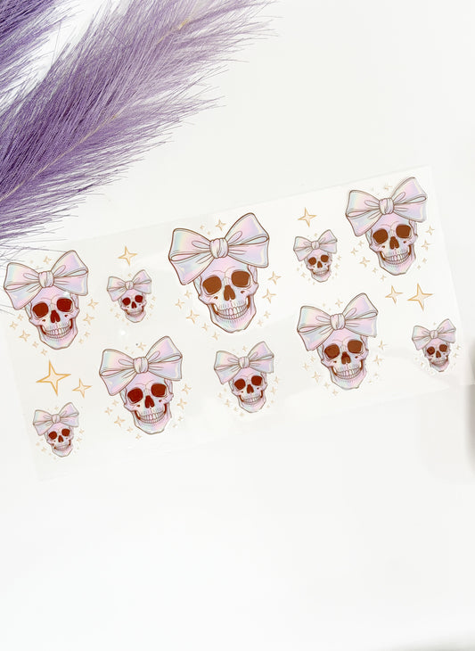Pastel Skulls w/Bows Wrap-1362