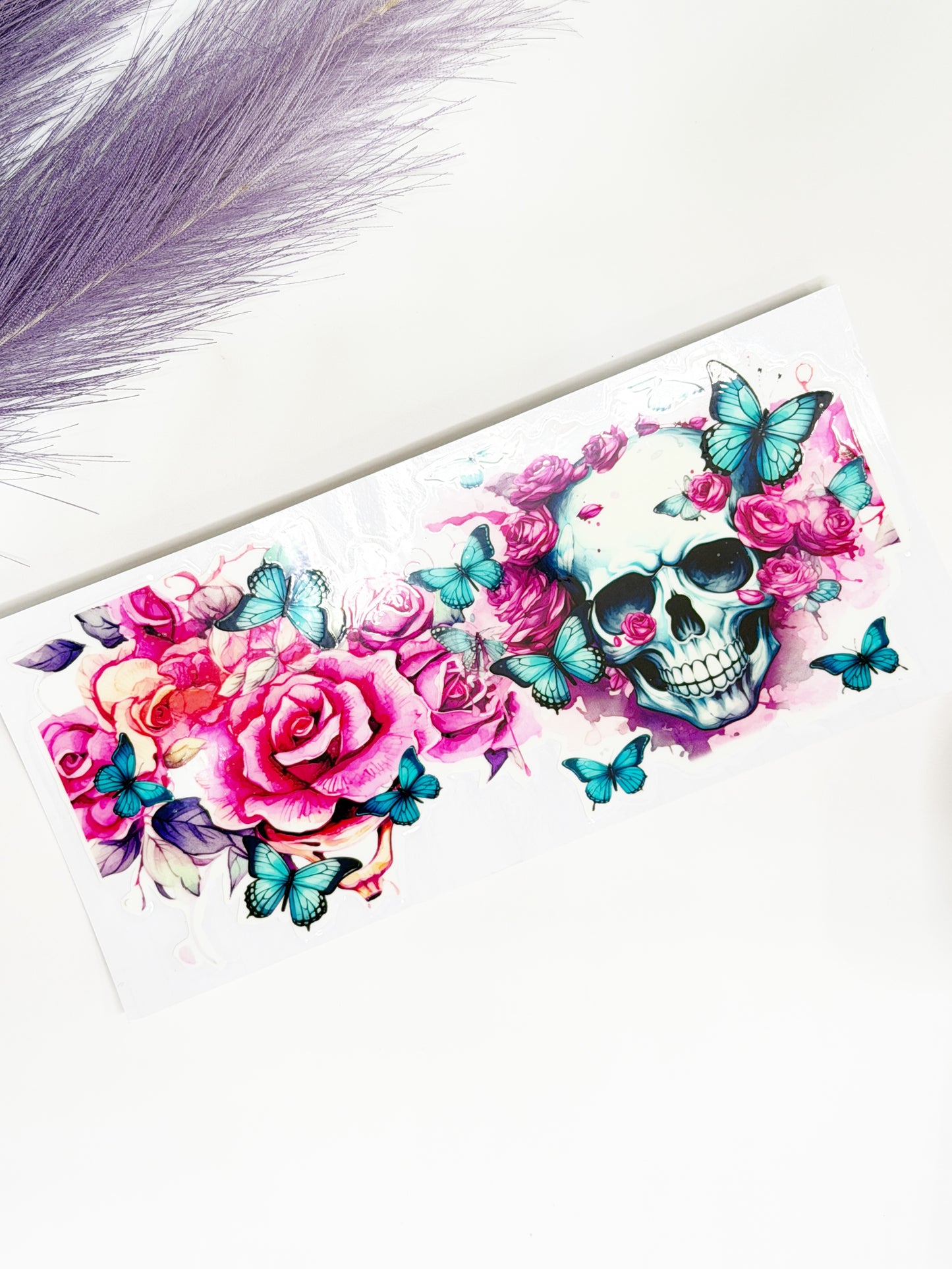 Floral Skull GLOW Panel Wrap-1414