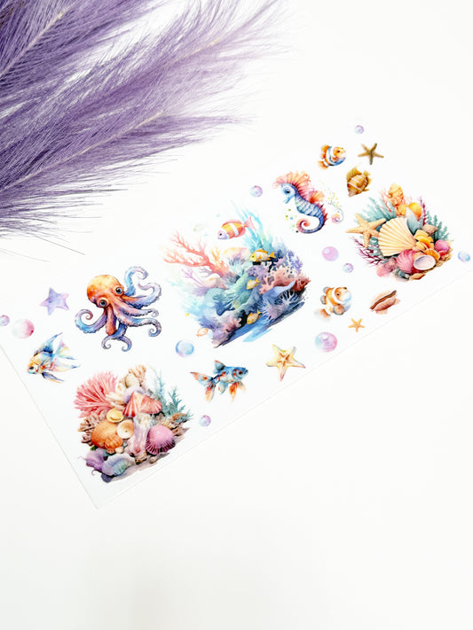 Colorful Sea Creatures and Coral Wrap-1461