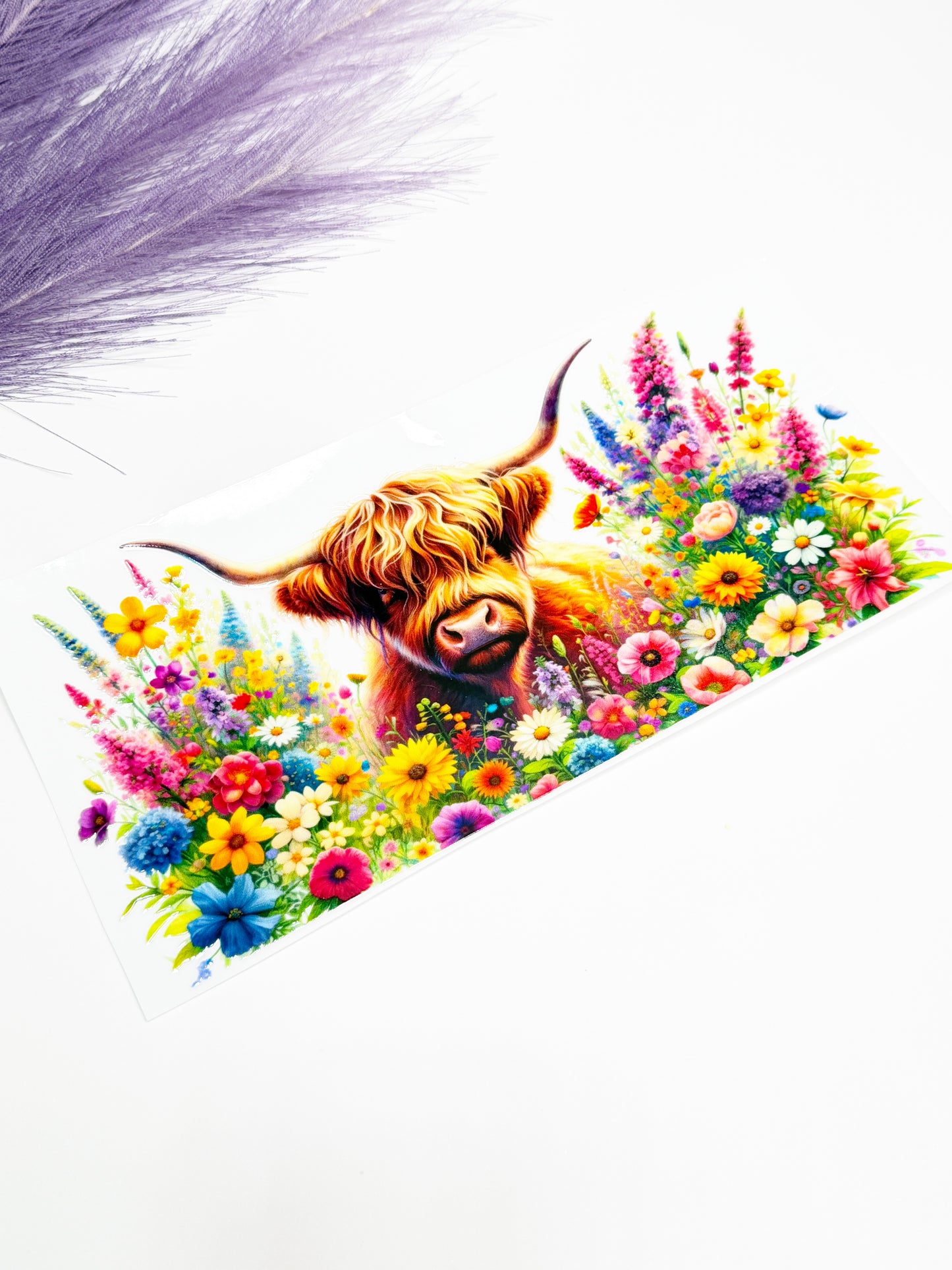 Floral Highland Cow Wrap-1562