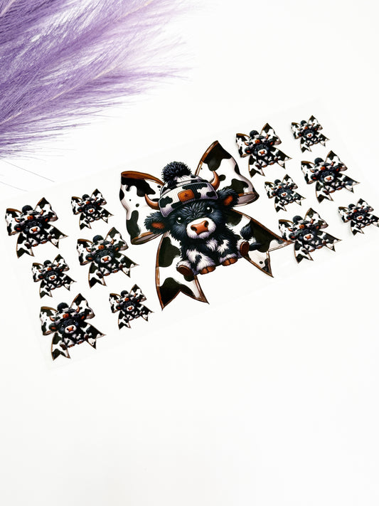 Cow Print Bow and Beanie Cow Wrap-1588