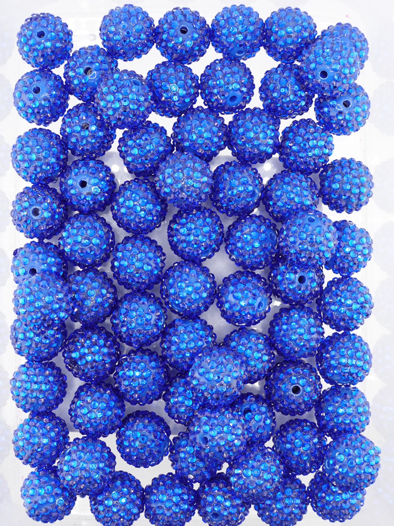 Collection of royal blue rhinestone textured beads