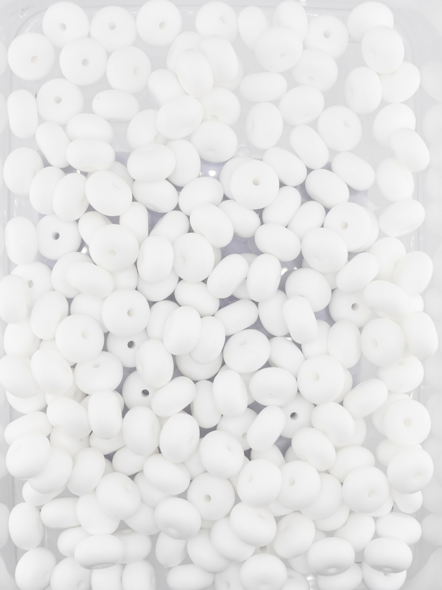 Collection of white matte colored silicone spacers