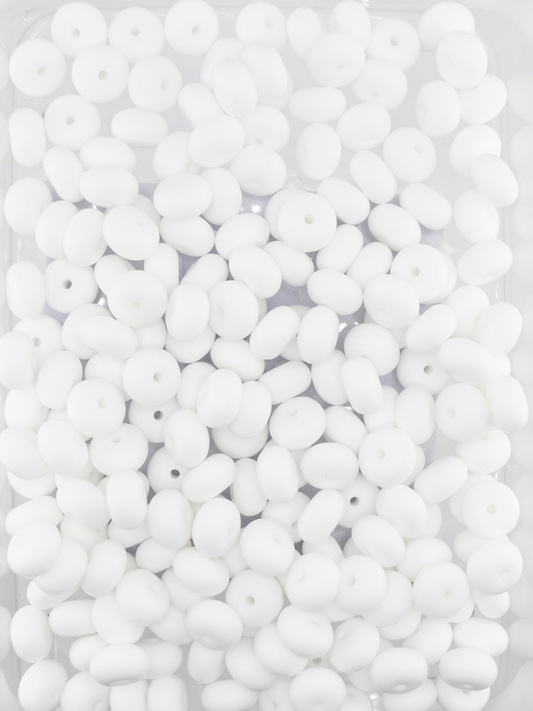 Collection of white matte colored silicone spacers