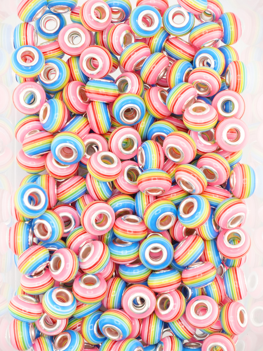 Collection of light rainbow colored spacers
