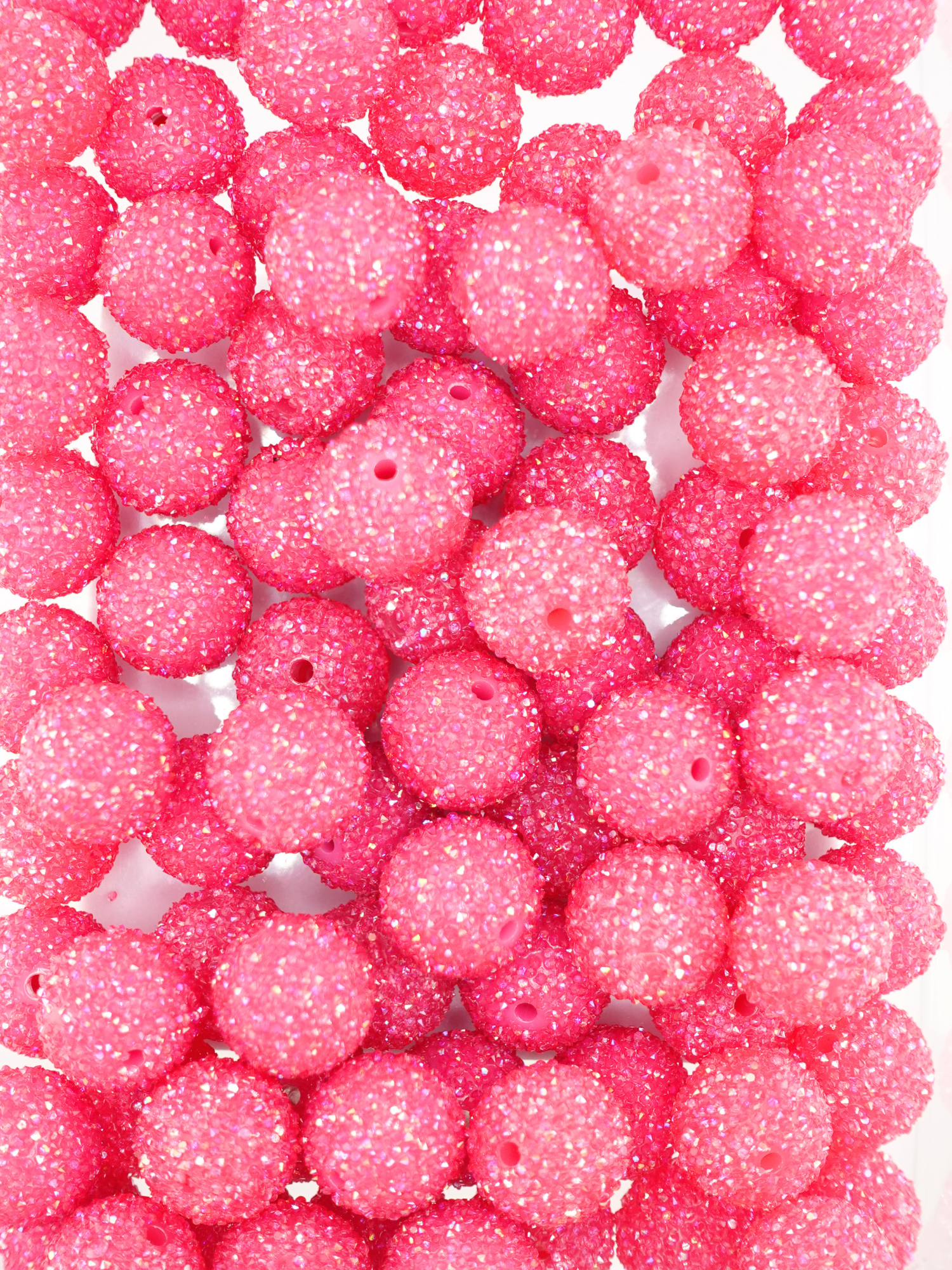 Collection of sugar beads in the color fuchsia