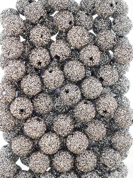 Collection of sugar beads in the color gunmetal