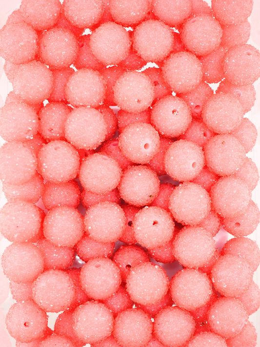 Collection of sugar beads in the color hot pink