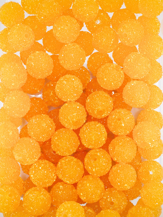 Collection of sugar jelly beads in the color marigold