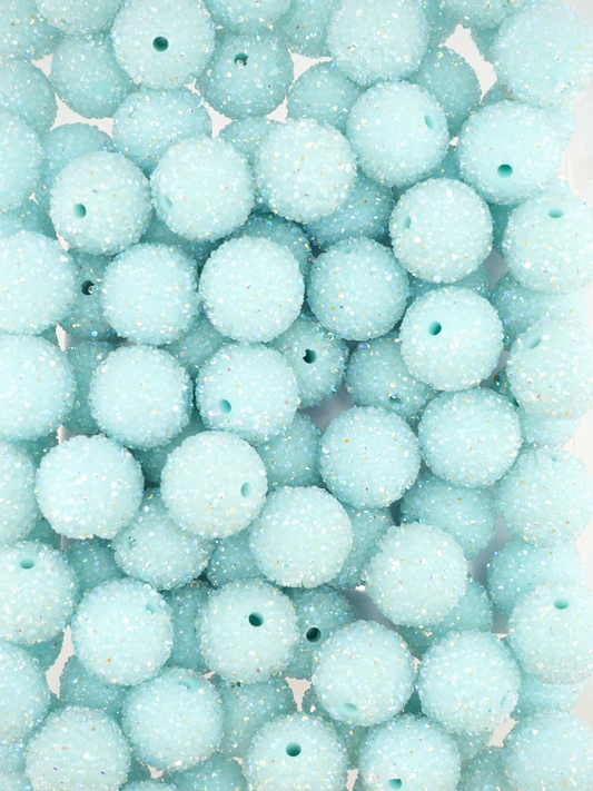 Collection of sugar beads in the color light blue