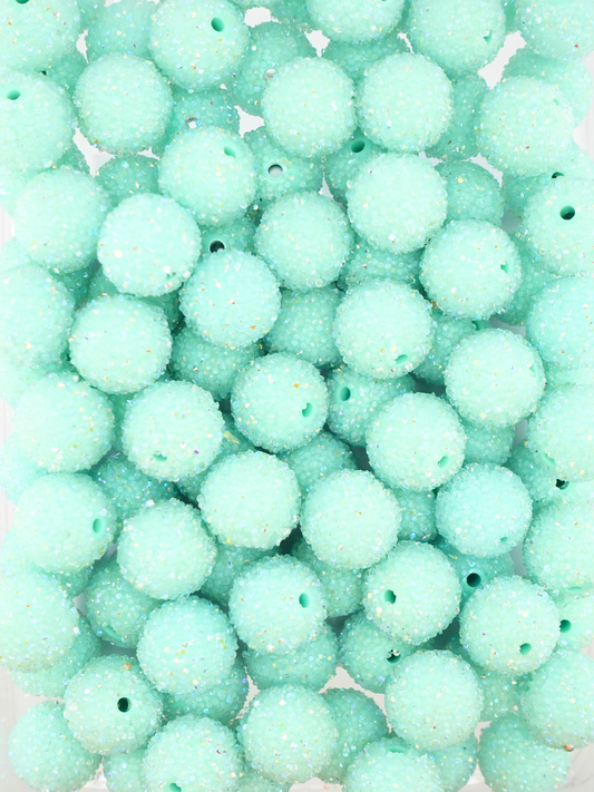 Collection of sugar beads in the color mint