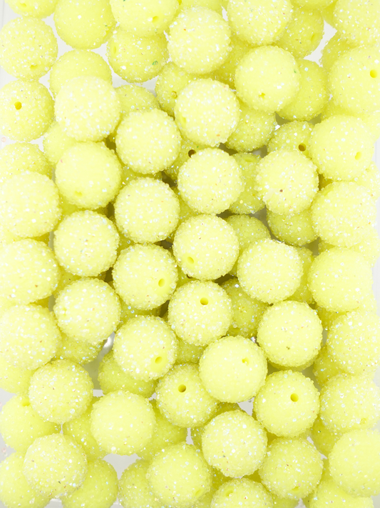 Collection of sugar beads in the color neon yellow