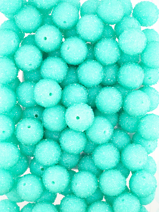 Collection of sugar beads in the color teal